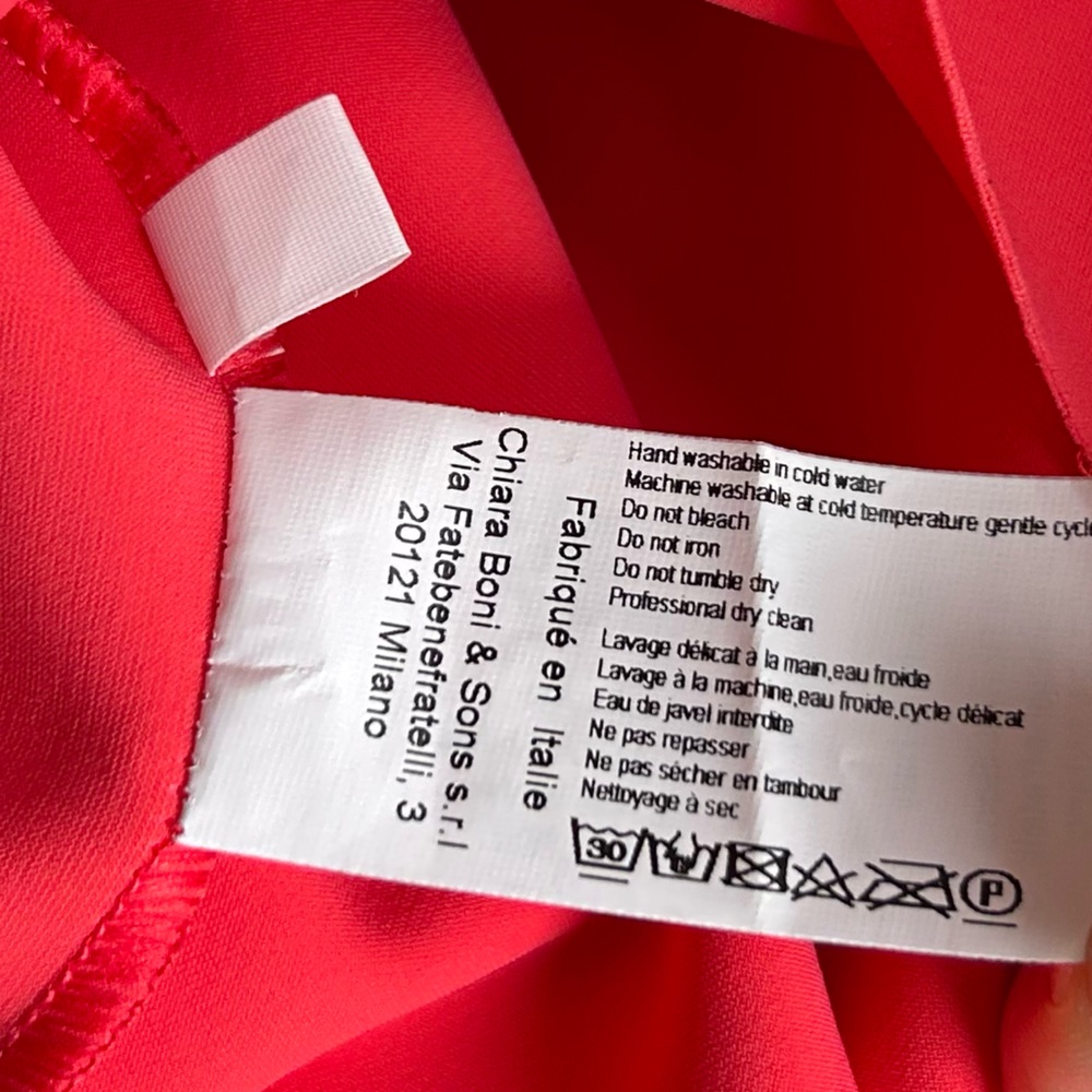 NWT $695 Chiara Boni La Petite Robe Devis Dress in Pink Red Sz 8 - Picture 13 of 16